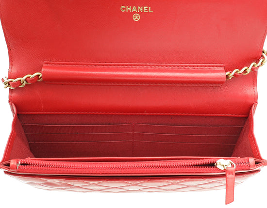 Chanel Red Le boy Wallet on Chain