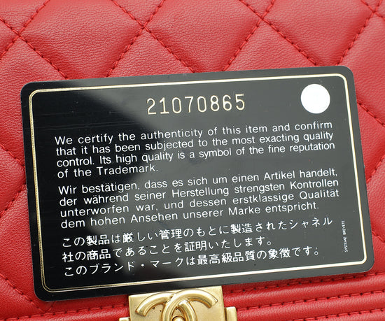 Chanel Red Le boy Wallet on Chain