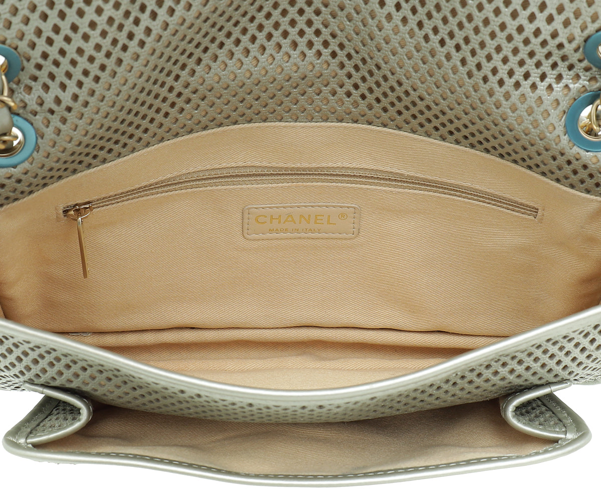 Chanel Metallic Gray Up in the Air Flap Bag