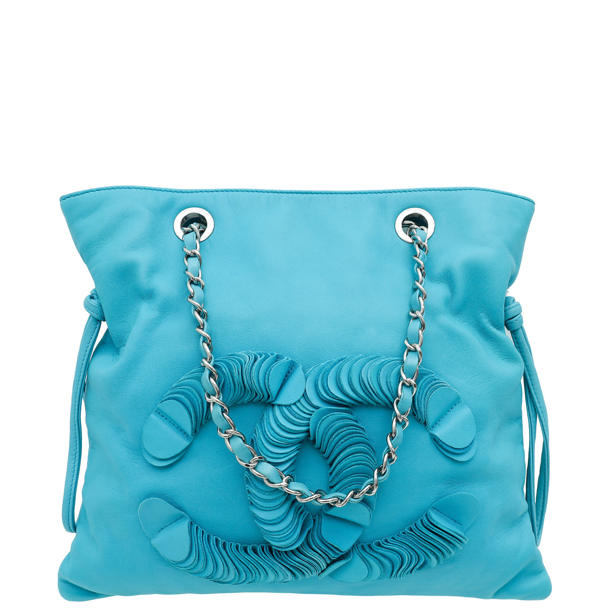 Chanel Turquoise CC Disc Bon Bon Tote Bag