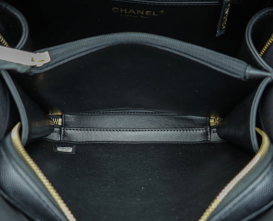 Chanel Black Filigree Vanity Case