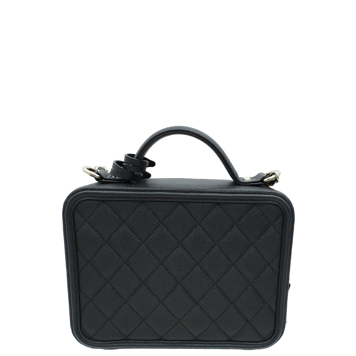 Chanel Black Filigree Vanity Case