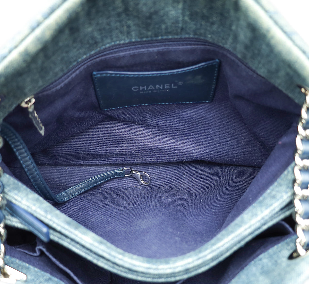 Chanel Blue CC Denim Camellia Just Mademoiselle Bag