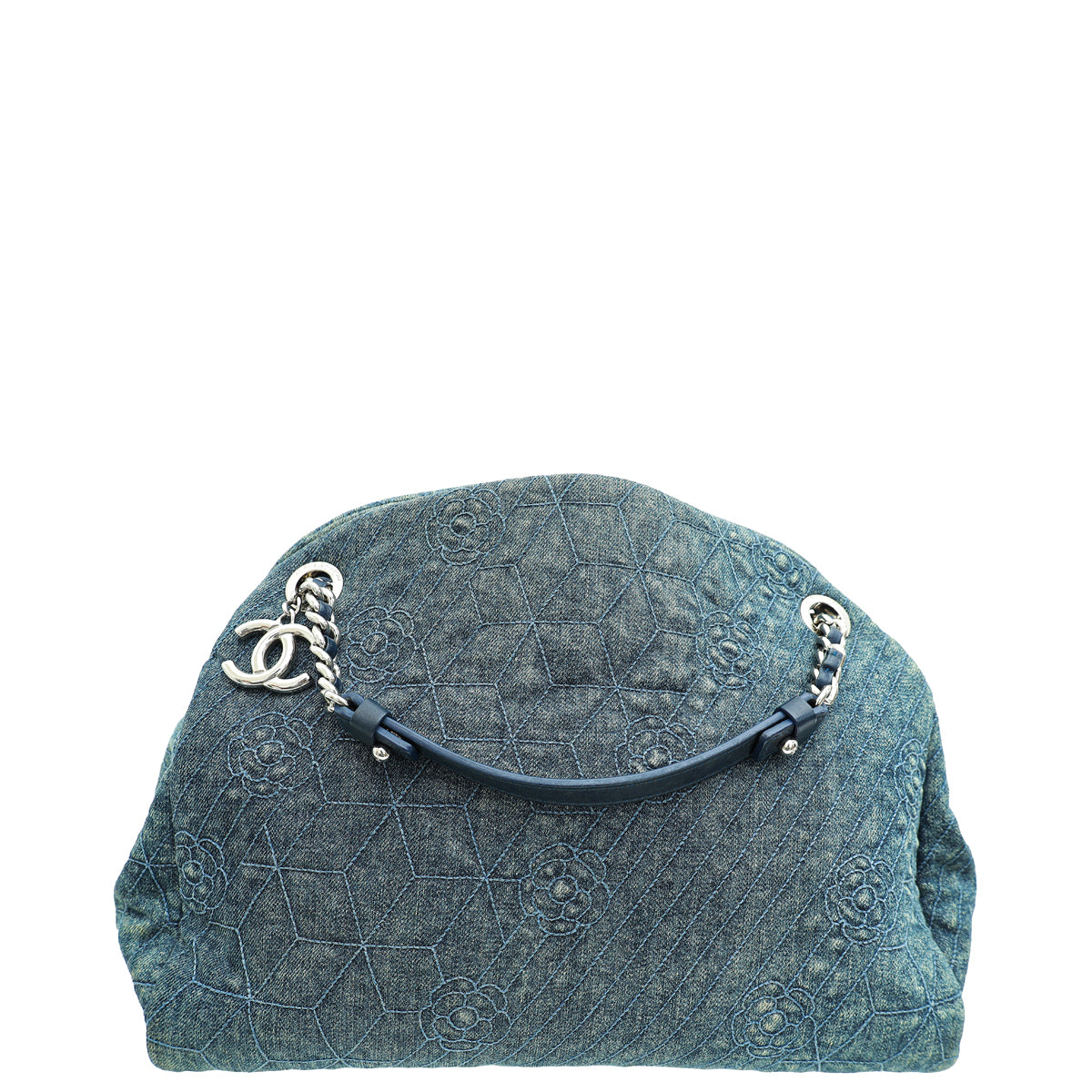 Chanel Blue CC Denim Camellia Just Mademoiselle Bag