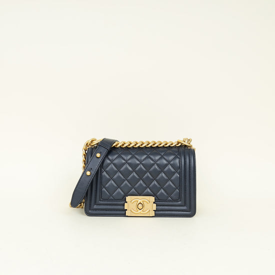 Chanel Navy Blue Le Boy Small Flap Bag