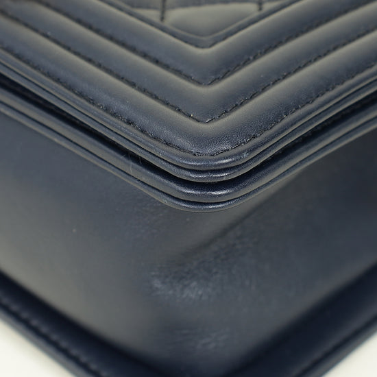 Chanel Navy Blue Le Boy Small Flap Bag