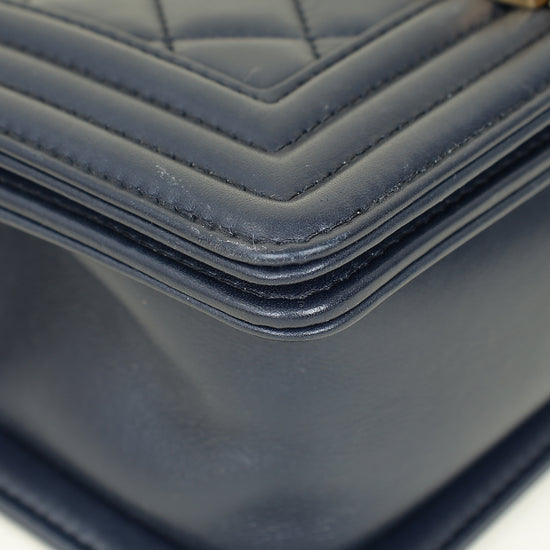 Chanel Navy Blue Le Boy Small Flap Bag
