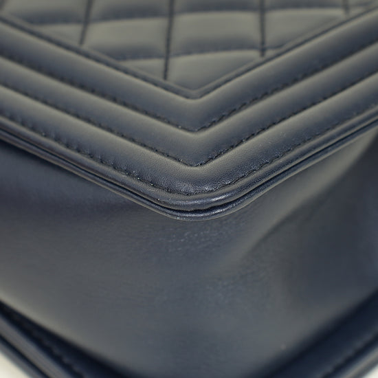 Chanel Navy Blue Le Boy Small Flap Bag