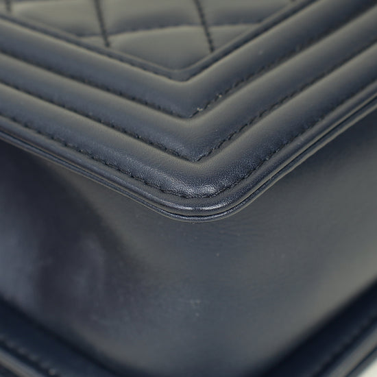 Chanel Navy Blue Le Boy Small Flap Bag