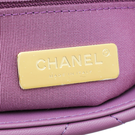 Chanel Purple Quilted Lambskin Leather Small Trendy CC Flap Bag