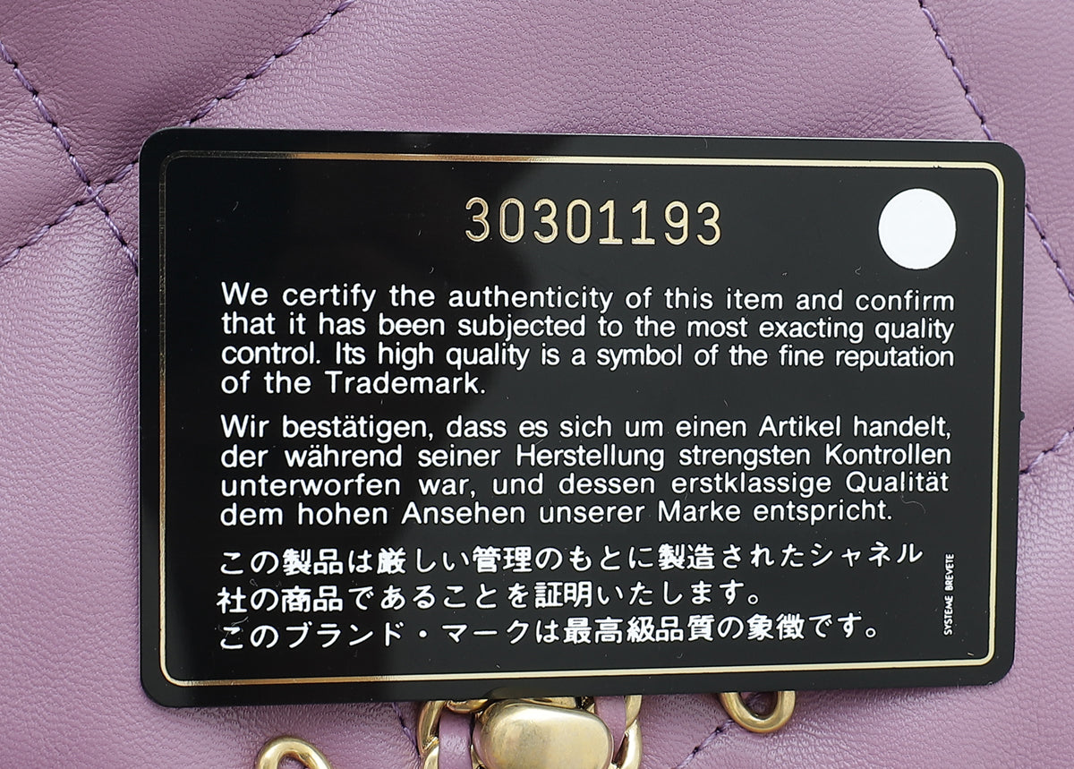 Chanel Purple CC 19 Small Bag