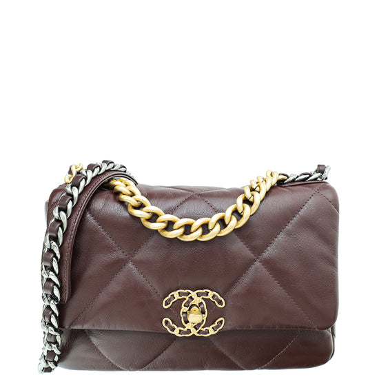 Chanel Chocolate Brown CC 19 Small Bag – The Closet