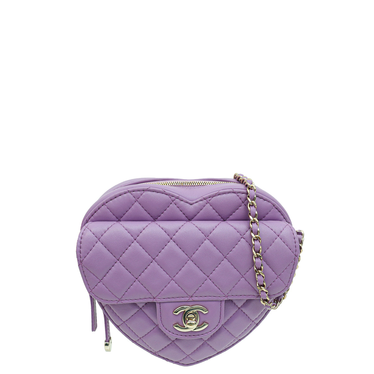 Chanel Purple CC In Love Heart Bag-Chanel-THE CLOSET