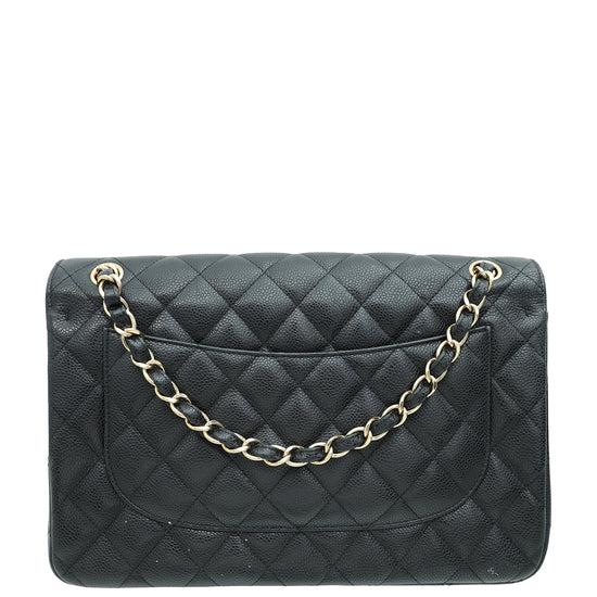 Chanel Black CC Classic Double Flap Jumbo Bag