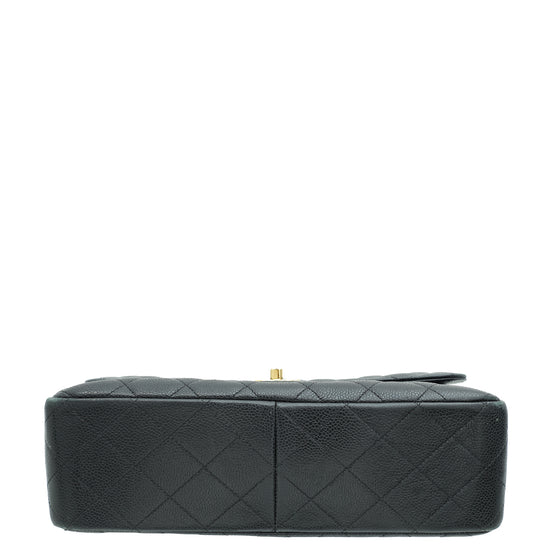 Chanel Black CC Classic Double Flap Jumbo Bag