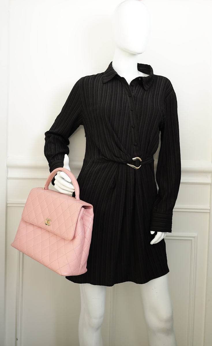 Chanel Pink Vintage Kelly Top Handle Bag