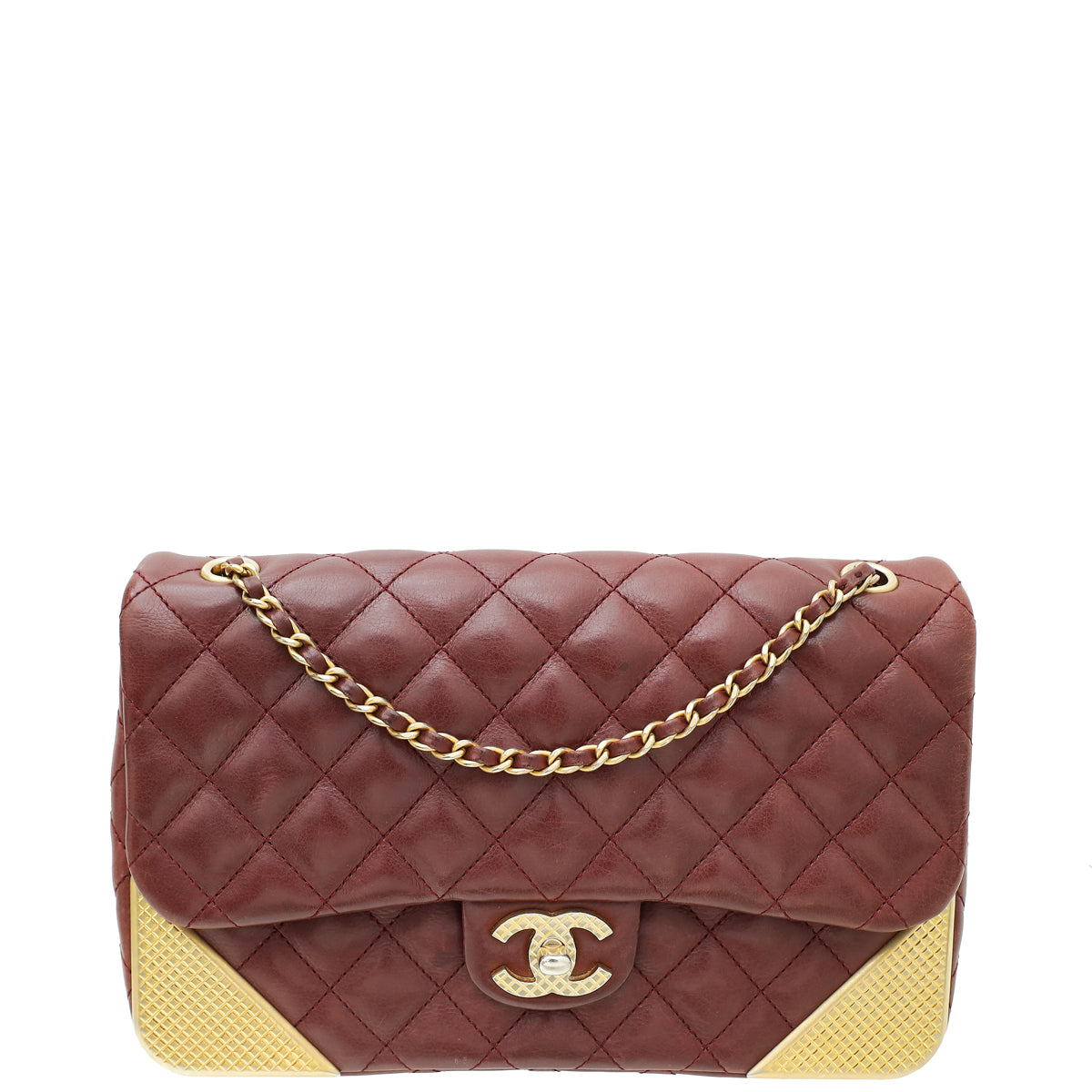 Chanel Burgundy CC Rock The Corner Flap Bag