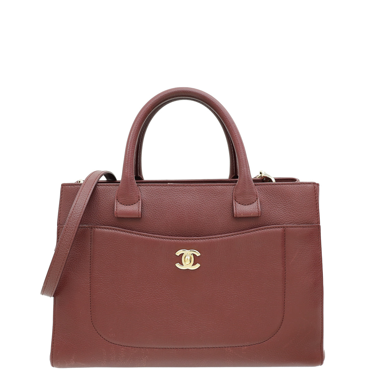 Chanel Bordeaux Neo Executive Shopping Tote Small Bag