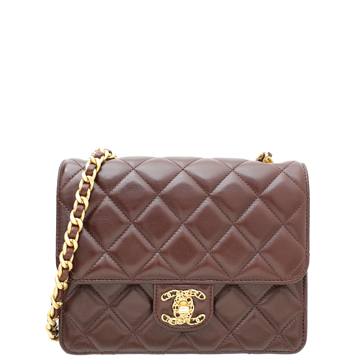 Chanel Burgundy Pre-Fall 2023 Seasonal Mini Flap Bag-Chanel-THE CLOSET