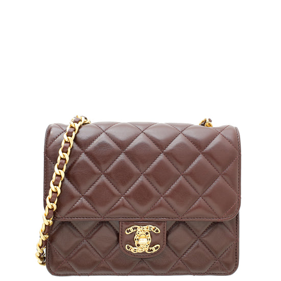 Chanel Burgundy Pre-Fall 2023 Seasonal Mini Flap Bag