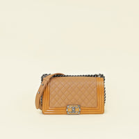 Chanel Caramel Duo Boy Flap Medium Shoulder Bag