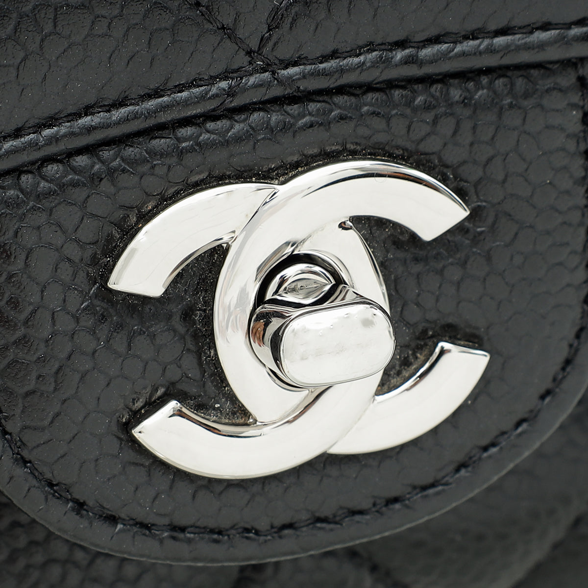 Chanel Black CC Classic Double Flap Medium Bag