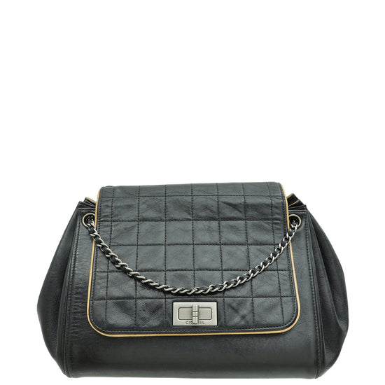 Chanel Black Reissue Chocolate Bar Accordion Flap Bag