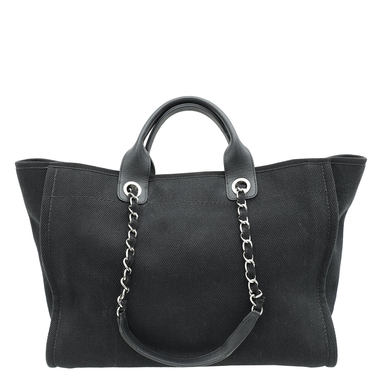 Chanel Black CC Pearl Deauville Mixed Fibers Medium Tote Bag-Chanel-THE CLOSET