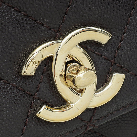 Chanel Dark Brown Coco Handle Large Bag