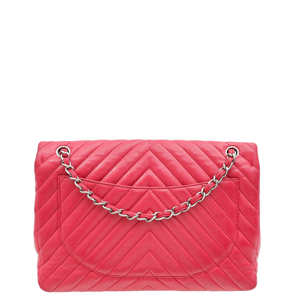 Chanel Fuchsia CC Chevron Single Flap Maxi Bag-Chanel-THE CLOSET