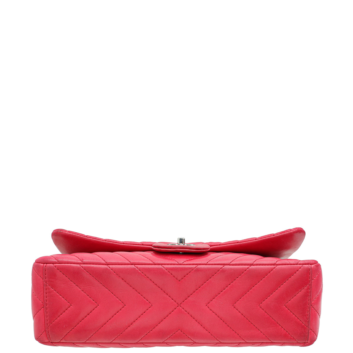 Chanel Fuchsia CC Chevron Single Flap Maxi Bag