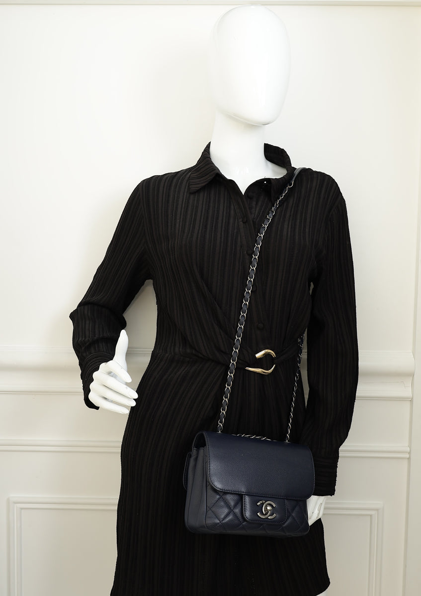 Chanel Navy Blue CC All About Flap Bag