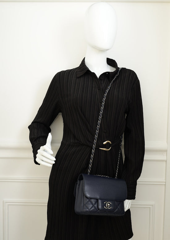 Chanel Navy Blue CC All About Flap Bag