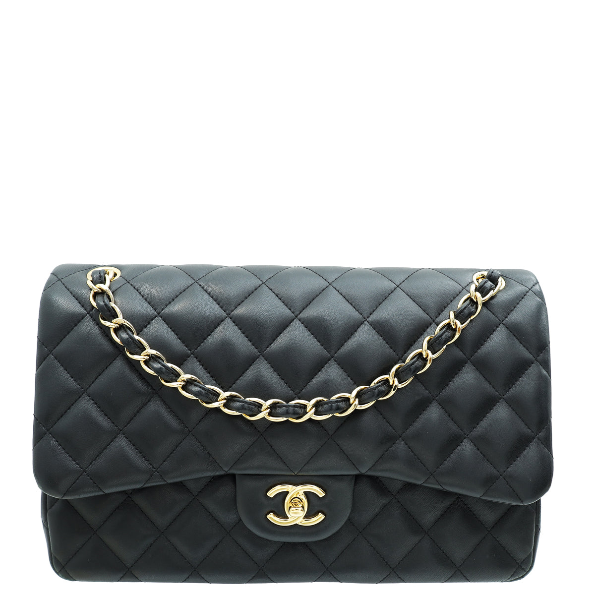 Chanel Black CC Classic Double Flap Jumbo Bag