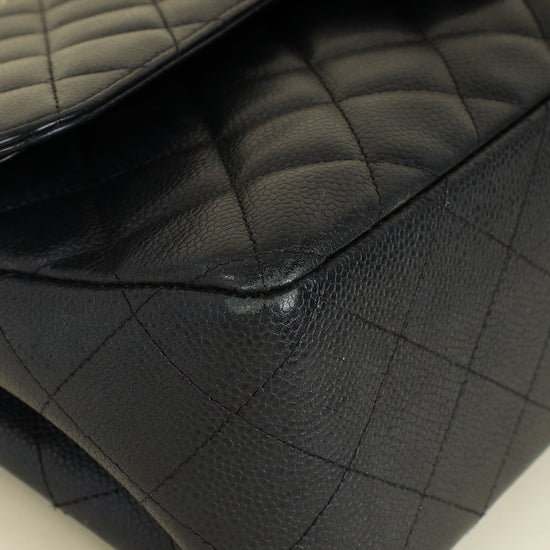 Chanel Black CC Classic Double Flap Jumbo Bag