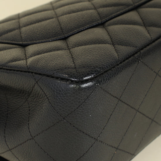 Chanel Black CC Classic Double Flap Jumbo Bag