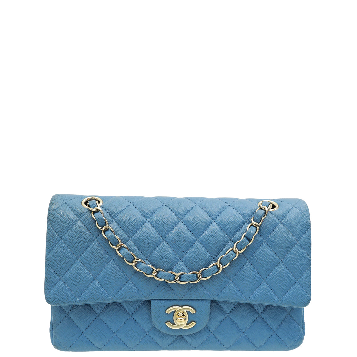 Chanel Blue CC Classic Double Flap Medium Bag-Chanel-THE CLOSET