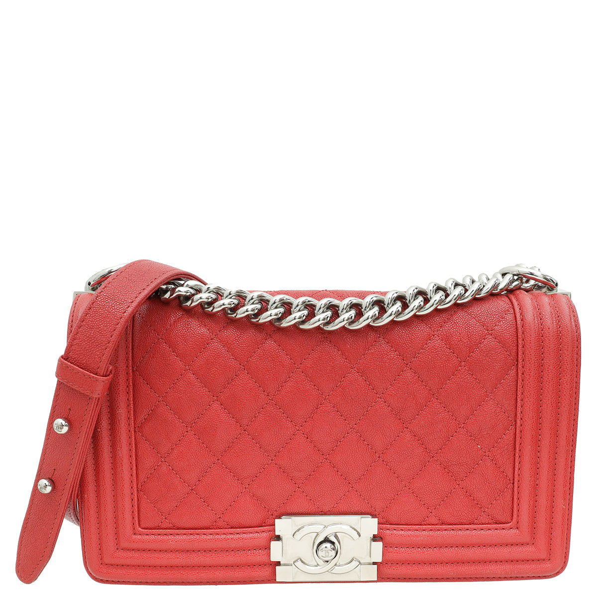 Chanel Red Le Boy Medium Bag-Chanel-THE CLOSET