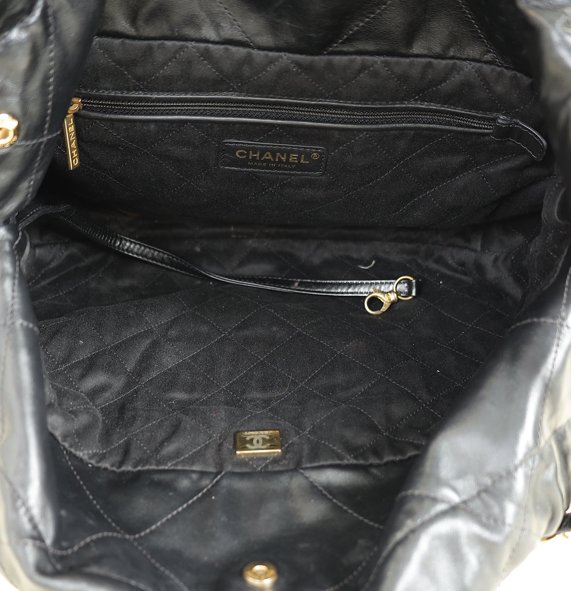 Chanel Black 22 Small Shiny Bag