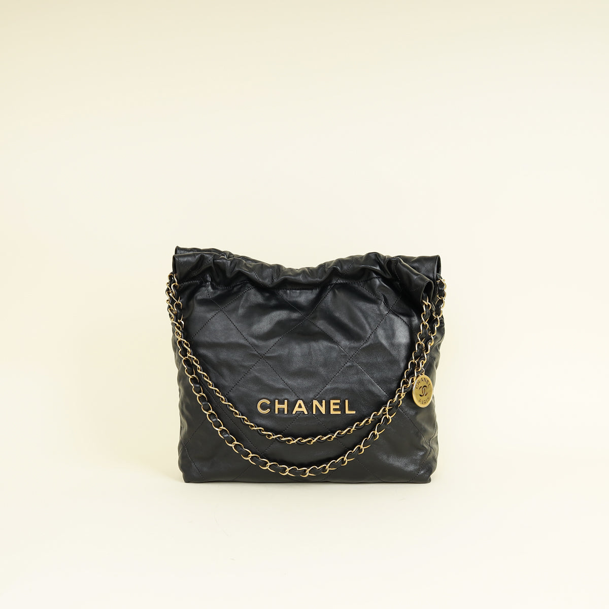 Chanel Black 22 Small Shiny Bag