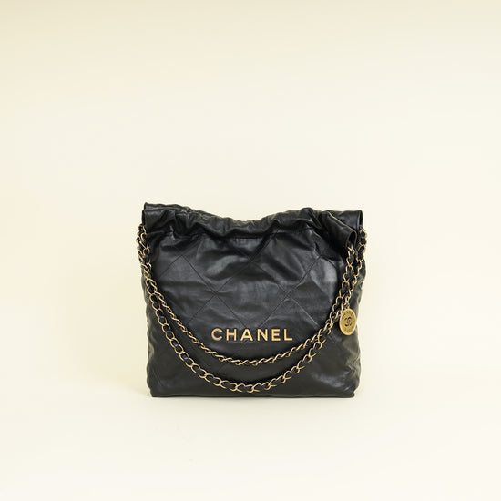 Chanel Black 22 Small Shiny Bag