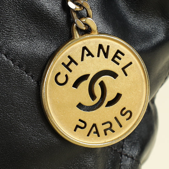 Chanel Black 22 Small Shiny Bag