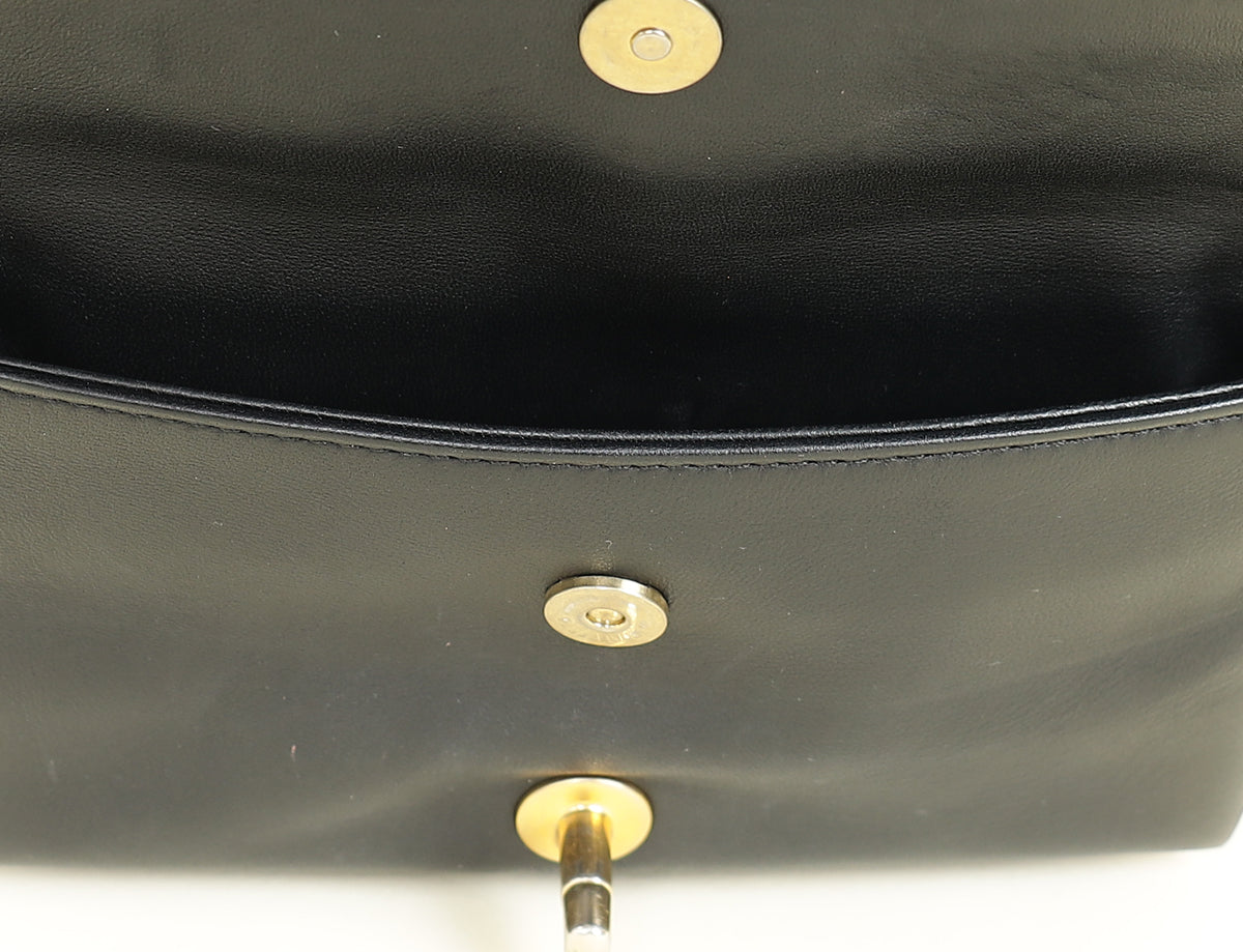 Chanel Black CC Quilted Mini Top Handle Flap Bag