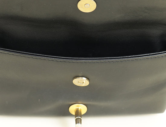 Chanel Black CC Quilted Mini Top Handle Flap Bag