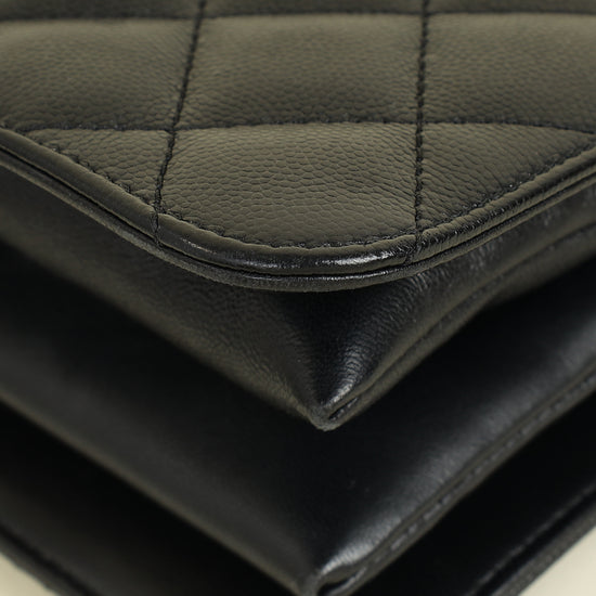 Chanel Black CC Quilted Mini Top Handle Flap Bag