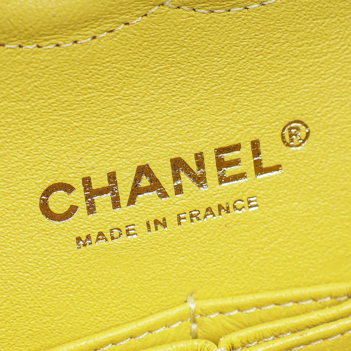 Chanel Yellow CC Classic Tweed Double Flap Medium Bag