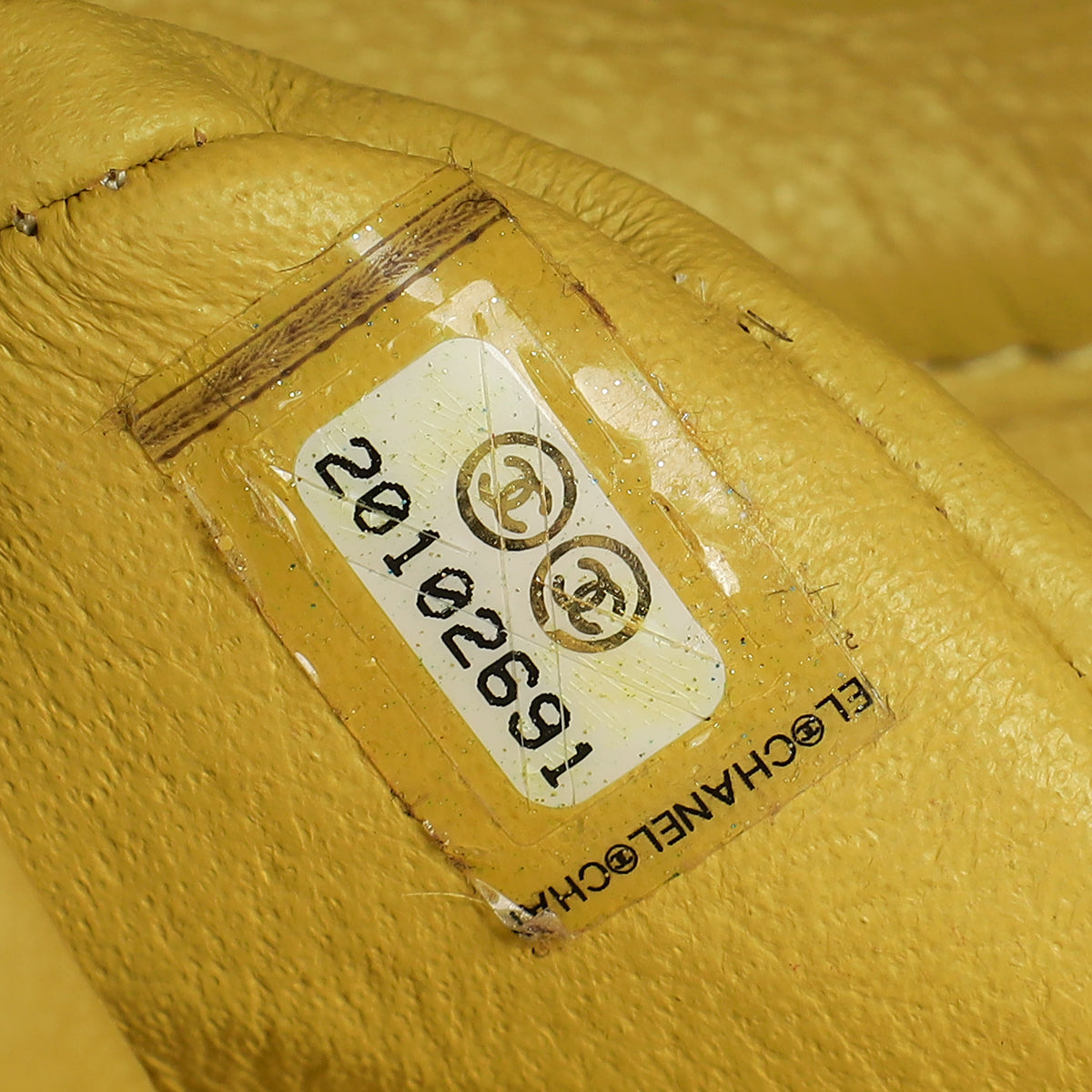 Chanel Yellow CC Classic Tweed Double Flap Medium Bag