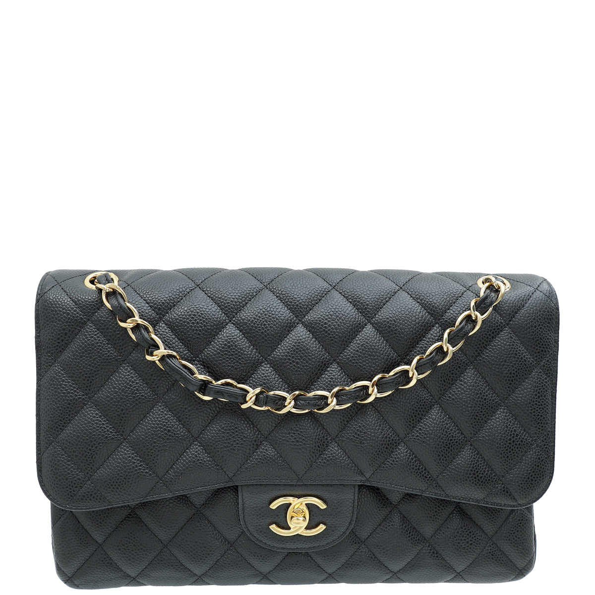 Chanel Black CC Classic Double Flap Jumbo Bag-Chanel-THE CLOSET