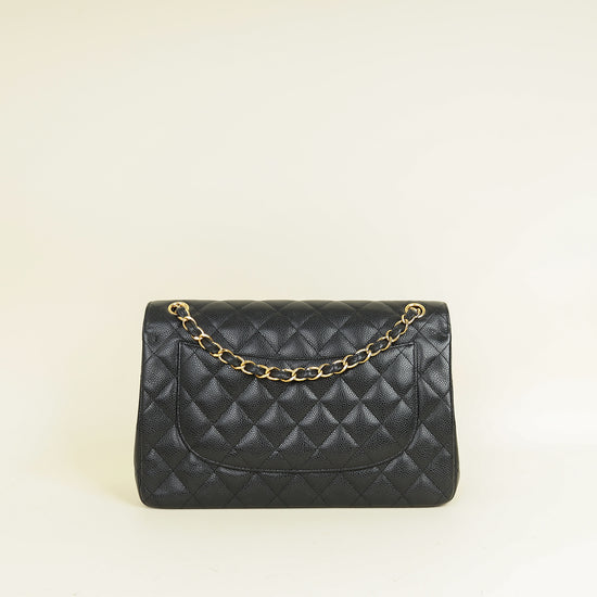 Chanel Black CC Classic Double Flap Jumbo Bag