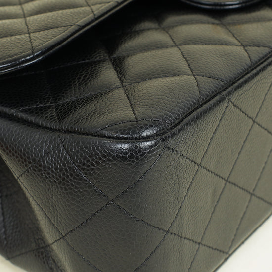 Chanel Black CC Classic Double Flap Jumbo Bag